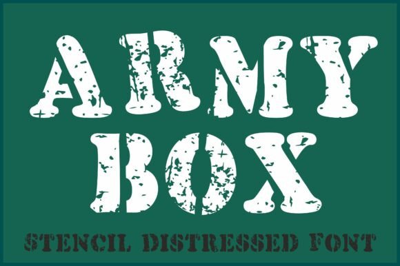 Army Box Font for Branding: A Distressed Display Typeface Review
