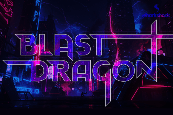 Blast Dragon Font for Bold Cyberpunk Branding Projects