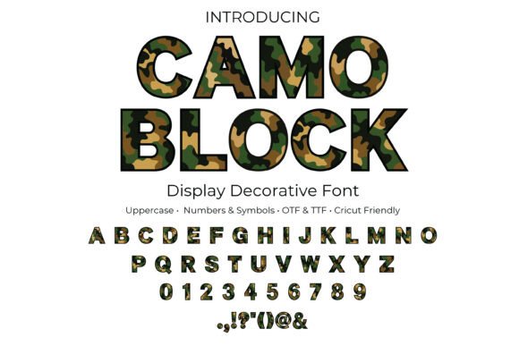 Camo Block Font for Bold Web Design