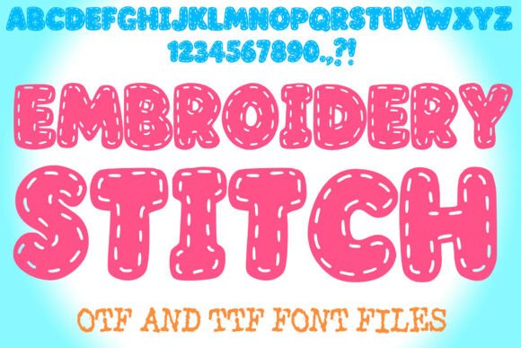 Embroidery Stitch Sewing Alphabet Letter Font