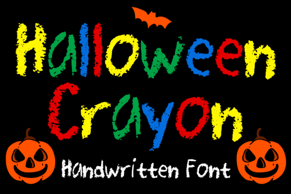 Halloween Crayon Font for Creative Design