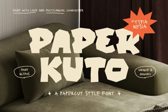 Paper Kuto Display Font for Handcrafted Campaign Visuals
