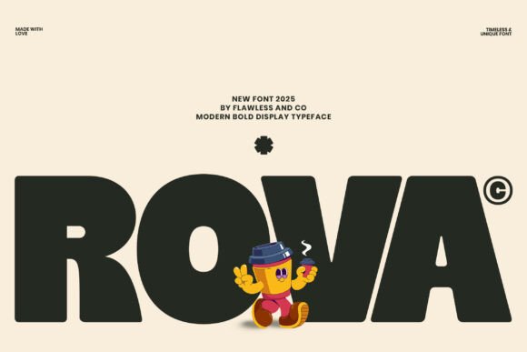 Rova Display Font: Bold Geometric Typeface for Web Design