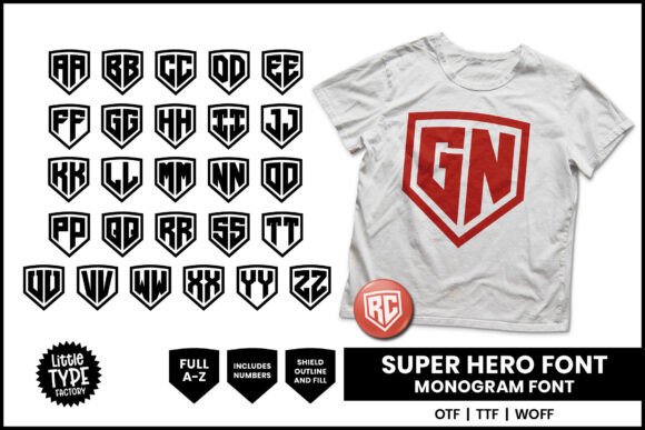 Super Hero Shield Monogram Font